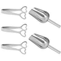 iEay 3 Pcs Pinzas para azúcar Boda Party - Pinzas de servir de acero inoxidable y 2 unidades Pala como Hielo Pala dulces